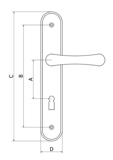 KĽÚČKA VNÚTORNÝCH DVERÍ S KĽÚČOM 23CM BIELA PL
