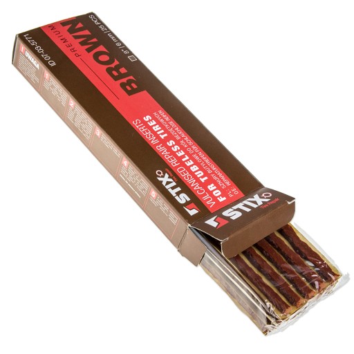 HNEDÉ BUTYLOVÉ ŠNÚRY 6MM NA OPRAVU PNEUMATÍK 20CM LONG STIX 25 KS.
