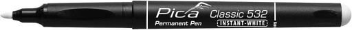 Permanentné biele pero PICA 532, okrúhle 1-2 mm