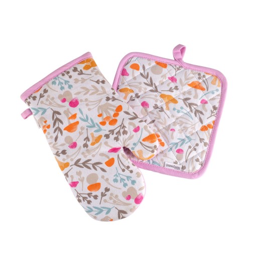 Kuchynská chňapka a podložka VINTAGE CUISINE PINK