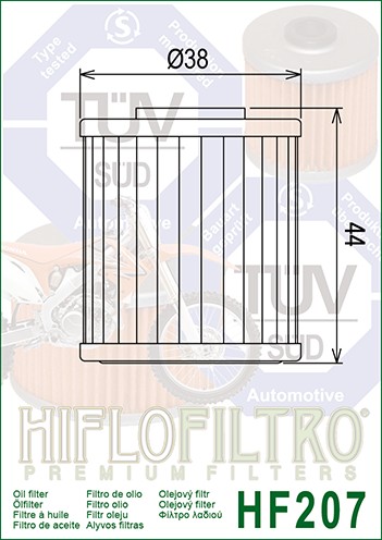 OLEJOVÝ FILTER KAWASAKI KXF 450 16-20 HF207 HIFLO