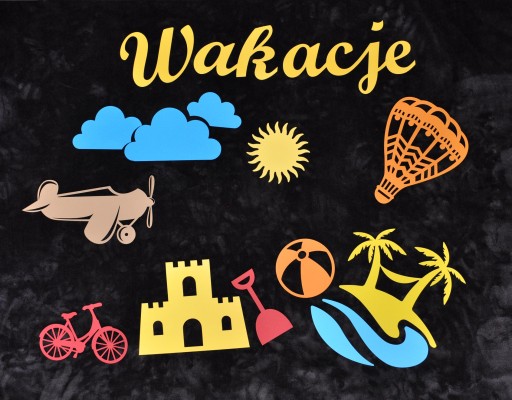 Letné ležadlo slnečník dekorácia tabuľa okno škola