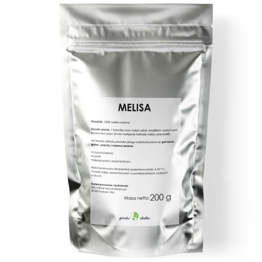 SUŠENÁ MELISA, listy medovky, čaj na spanie, 200g