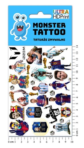 UMÝVAJÚCE DOČASNÉ TETOVANIE PRE DETI LIONEL MESSI ORIGINÁLNE DIZAJNY