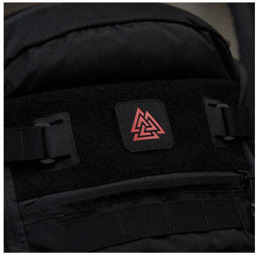 VELCRO NÁŠIVA LASEROVÝ VÝROBNÝ SYMBOL VALKNUT M-TAC ČIERNA A ČERVENÁ