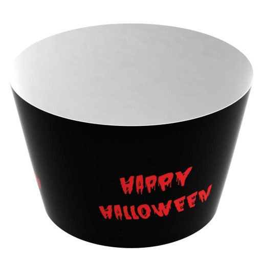 HAPPY HALLOWEEN návliečky na cupcake čierna červená BLOOD 6 ks