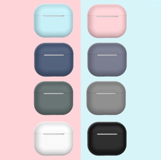 POUZDRO NA AIRPODS 3 SILIKÓNOVÝ MÄKKÝ KRYT SLÚCHADIEL TMAVOMODRÝ