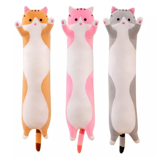 MASKOT, PLYŠOVÁ HRAČKA, DLHÝ MAČIČKA, PUDLIČKA, KLAMÁKA 50cm, HRAČKA, VANKÚŠ, HRUBÝ
