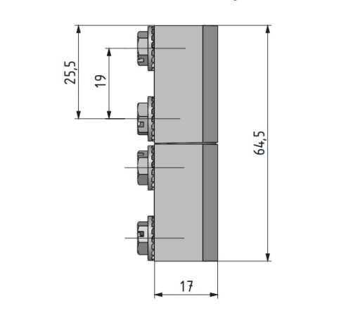 Záves 14x64,5x17mm 4 otvory, pevnejší, zdvihnutý