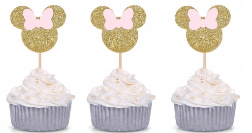PIKERS na cupcakes a muffiny, ružová MINNIE MOUSE