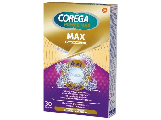Tablety COREGA Power Max do -30ks 4v1 1 balenie.