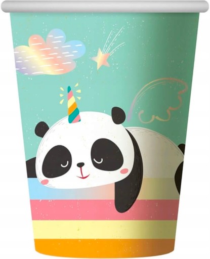 Papierové poháre GODAN Dreamy Panda 266 ml, 6 kusov