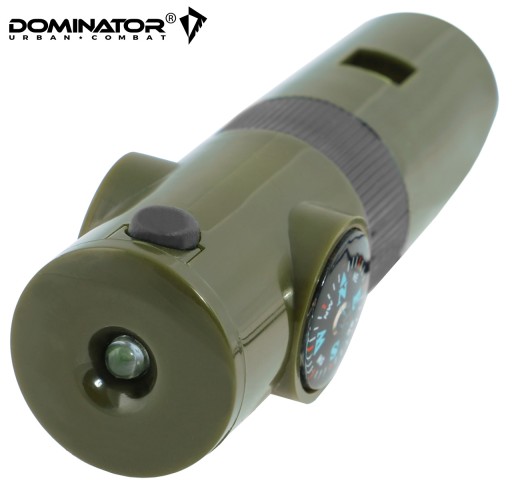 SURVIVAL TURISTICKÁ ZÁCHRANNÁ píšťalka DOMINATOR 6v1 S KOMPASOM A TEPLOMEROM