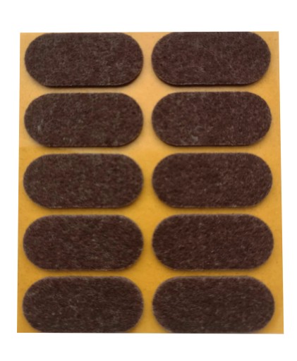 PLSTENÉ PODLOŽKY na stoličky, nábytok, stoly, HNEDÉ, samolepiace, 20 mm x 40 mm