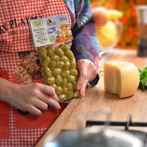 KORVEL Grécke olivy (Chalkidiki Green), sada dvoch balení, 500g