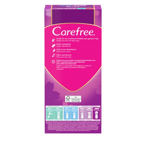 CAREFREE Plus Dlhé hygienické vložky 40 ks