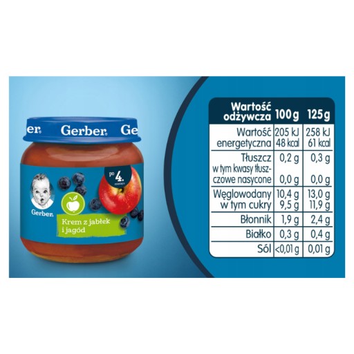 Gerber Krém z jablka a čučoriedok 125g