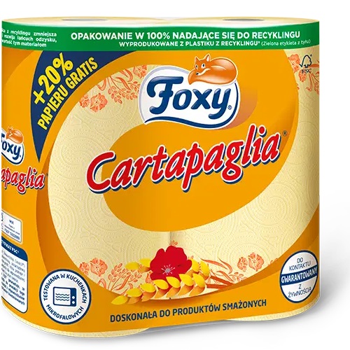 Papierová kuchynská utierka Foxy Cartapaglia, zdobená, embosovaná, 2 rolky