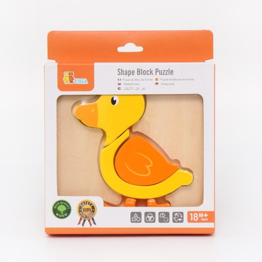 VIGA Baby prvé drevené puzzle, kačička