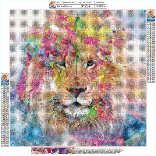 Obrázok na nalepenie MOSAIC 5D Diamond Embroidery LION Obrázky vyrobené z 5D diamantov