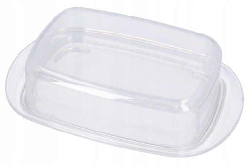 NÁDOBKA NA MASLO 18x11,5cm nádoba na maslo, biely plast, priehľadný kryt