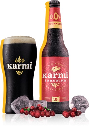 Pivo Karmi s príchuťou brusnice, tmavé nealko, 4 x 400 ml