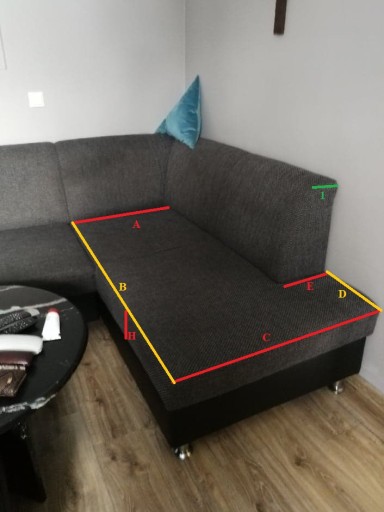 POKRÝVKA NA POSTEĽ na rohovú sedačku, vyrobená na objednávku