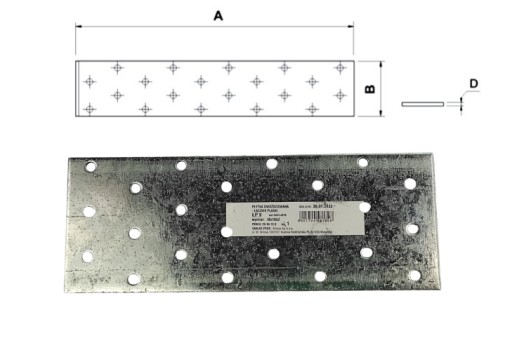 Plochý konektor LP-9 rozmery 60x160mm Skrutkovací-kov
