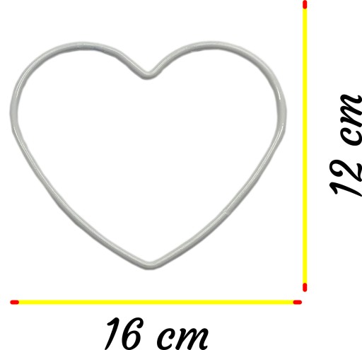 Kovový prsteň BIELE SRDCE na lapač snov, 16 cm