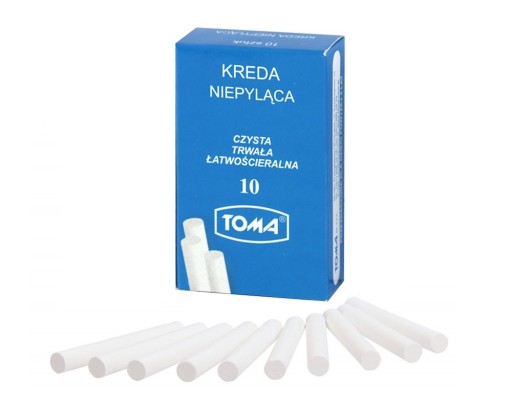 ŠKOLNÁ TABUĽOVÁ KRIEDA, BIELA, BEZPRACHOVÁ, 10 KS OM-81200 TOMA