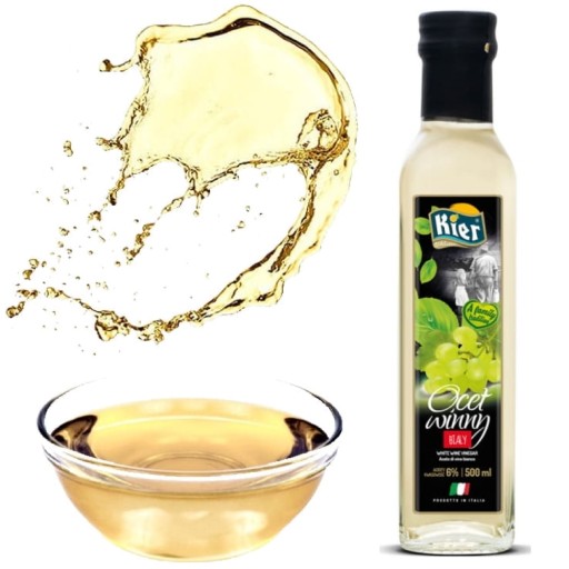 Taliansky zdravý biely vínny ocot do šalátov sklenená fľaša 500ml KIER