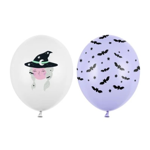 Halloweenske balóny 30cm fialová 10x sada