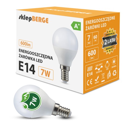 E14 G45 LED žiarovka 7W=60W 600lm 3 BERGE FARBY