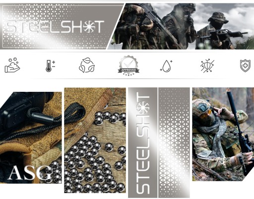 Oceľové guličky Steelshot 6mm do prakov ASG 300 ks.