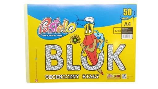 TECHNICKÝ BLOK BIELY 50 LIST A4 170g PASTELLO