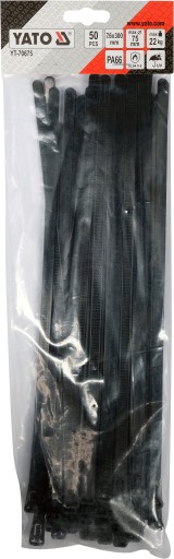 PLASTOVÉ SVORKY YATO, ČIERNA, 7,6x300mm, 50 ks. TRITITES