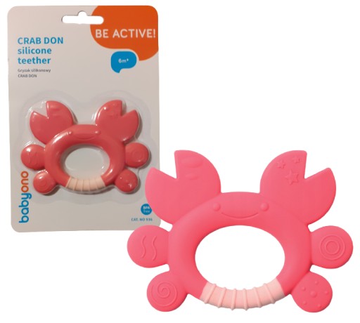 BabyOno Crab Don silikónové hryzátko
