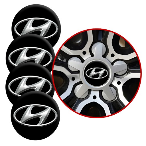 4 Emblémy Stredy ráfikov Kryty kolies Kolesá HYUNDAI SET TOP 56 mm