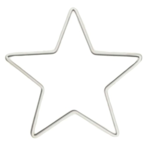 Dekorácia KOVOVÝ RÁM BIELA HVIEZDA 25 cm