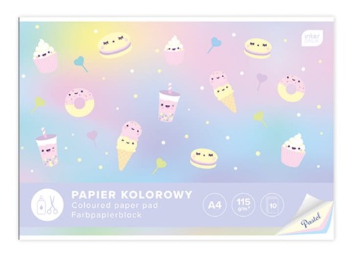 FAREBNÝ PASTELOVÝ PAPIER BLOK NA ZÁPISNÍK A4 10 LIST