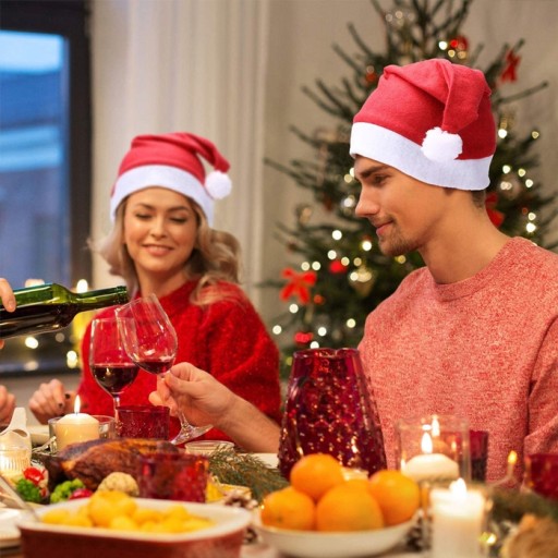 Santa Claus klobúk Vianočný Santa Mikuláša 12 ks Klob