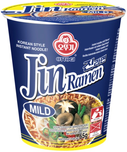 Jin Ramen Jemná polievka v šálke, jemná 65g - Ottogi