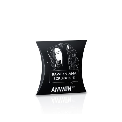 ANWEN Cotton Scrunchie, čierny pásik do vlasov