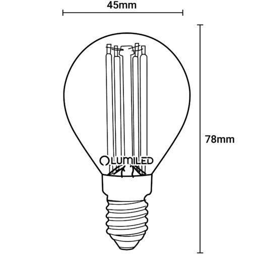 LED GUĽOVÁ žiarovka E14 7W 4000K FILAMENT LUMILED