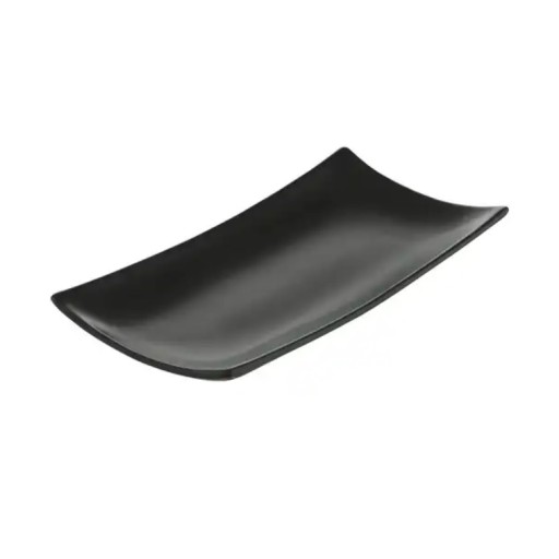 ČIERNY OBDŽNÍKOVÝ PORCELÁNOVÝ tanier Salsa 18x9 W-wa AMBITION Sm