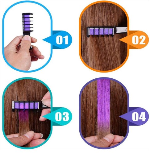 UMÝVATELNÁ KRIEDA NA FARBENIE VLASOV PRE DETI ZDÔRAZŇUJE HAIRSTYLING