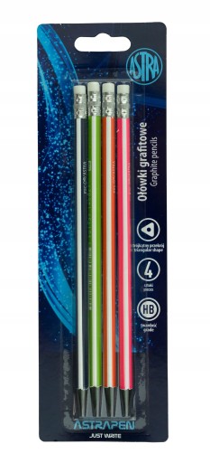 HB ASTRA GRAFITOVÉ ceruzky, čierne drevo, 4 KS.