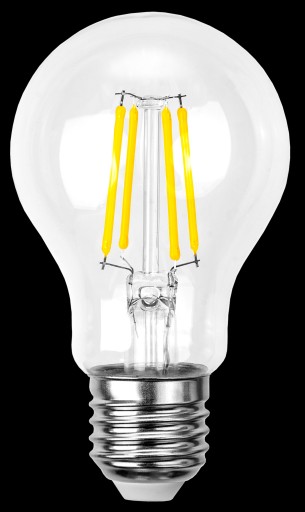 LED FILAMENT žiarovka A60 E27 6W 48W TEPLÁ - FIBRAM