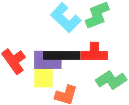 V3 MALÝ TETRIS DREVENÝ LOGICKÝ HRANÝ BLOK PRE DETI