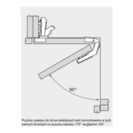 BLUM 60° závesná doplnková spona 79T8500